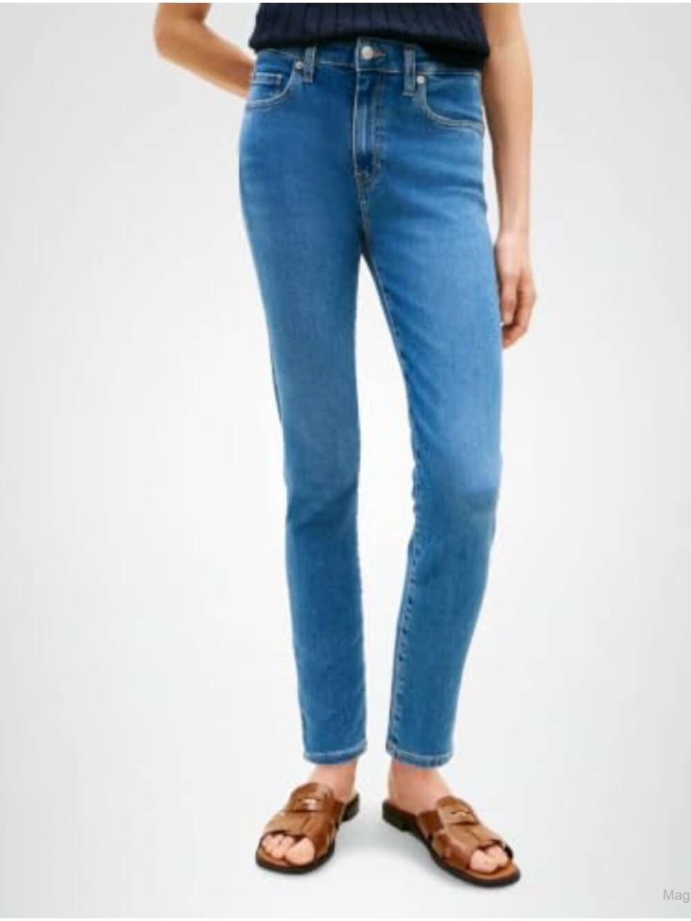 Mid Rise Skinny Jeans with Stretch Cotton Blend High Stretch Denim